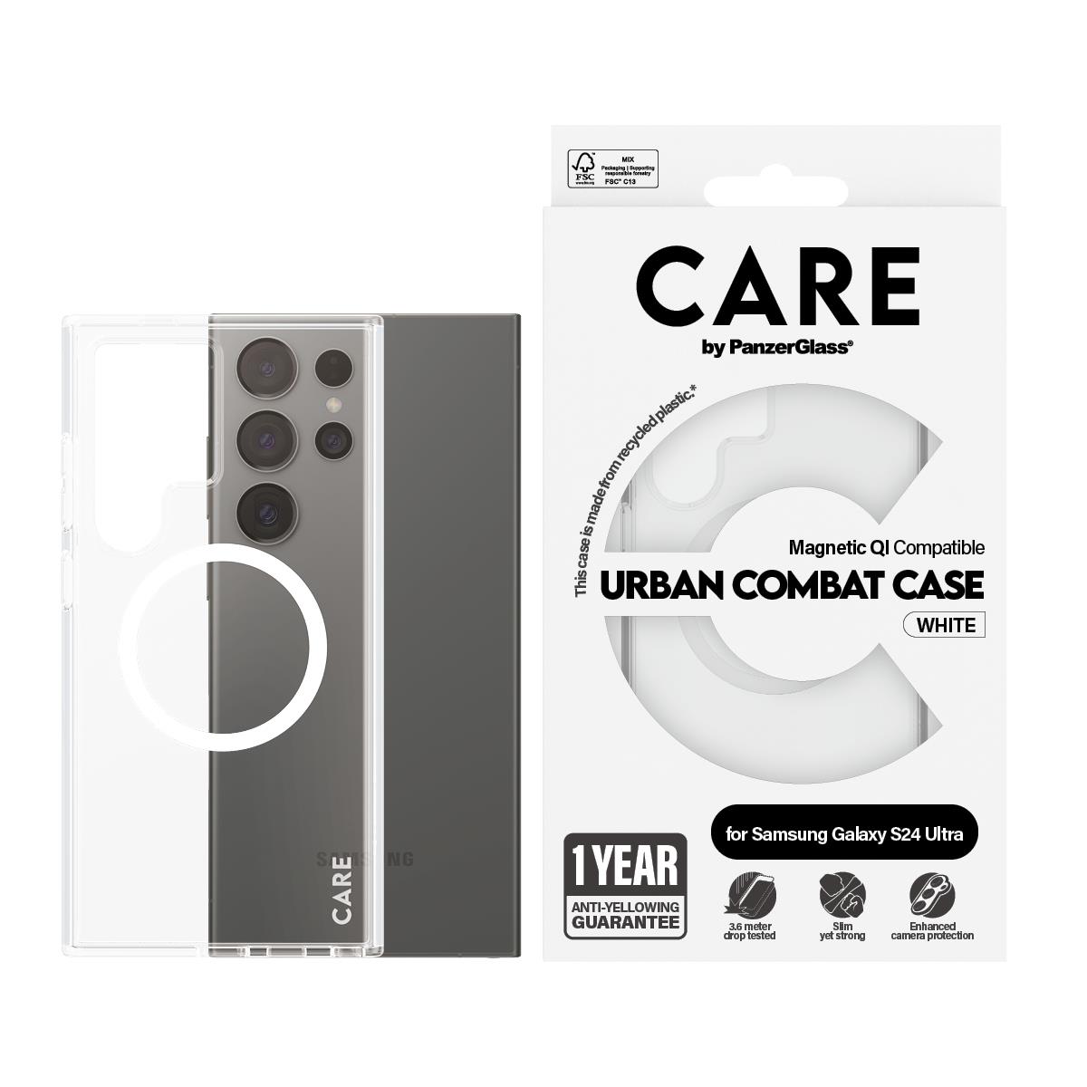 CARE by PanzerGlass Flagship Case Transparent Urban Combat w. Clear Frame Samsung S24 Ultra