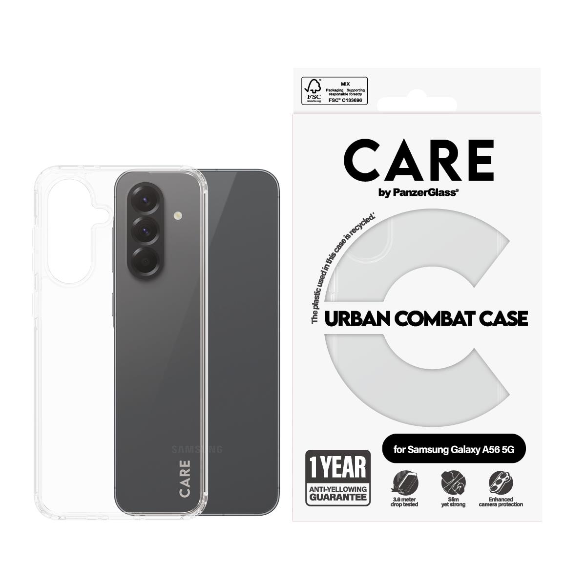 CARE by PanzerGlass Flagship Case Transparent Urban Combat w. Clear Frame Samsung A56 5G