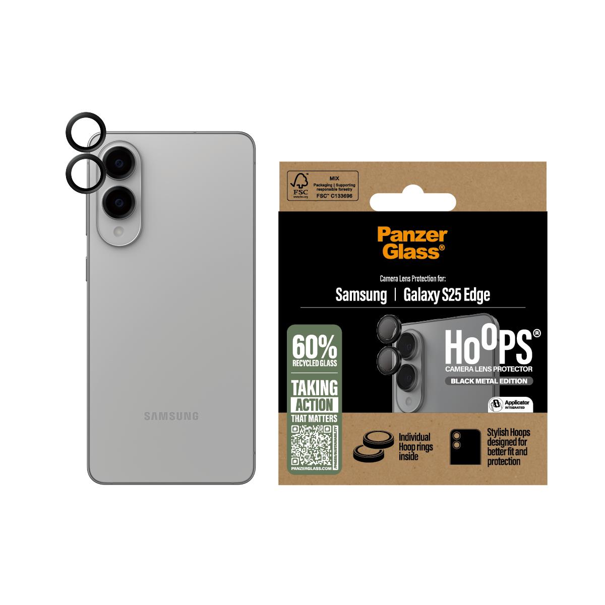 Hoops Lens Protector - Black - for Samsung Galaxy S25 Edge
