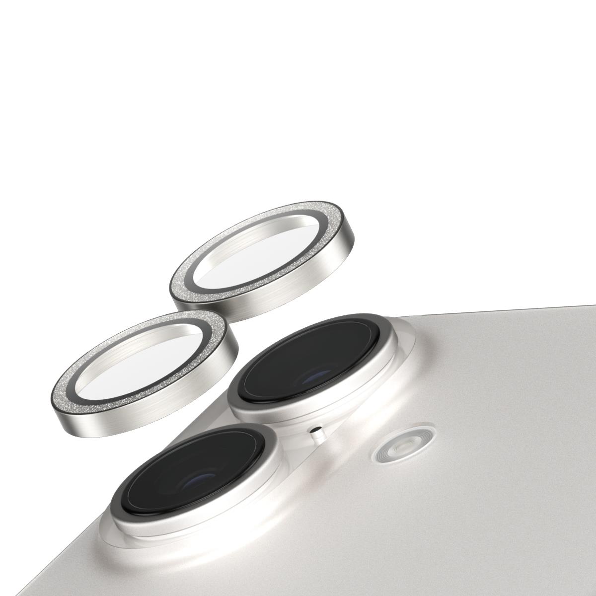 Camera Lens Protector Glitter Silver iPhone 16 6.1/6.7In