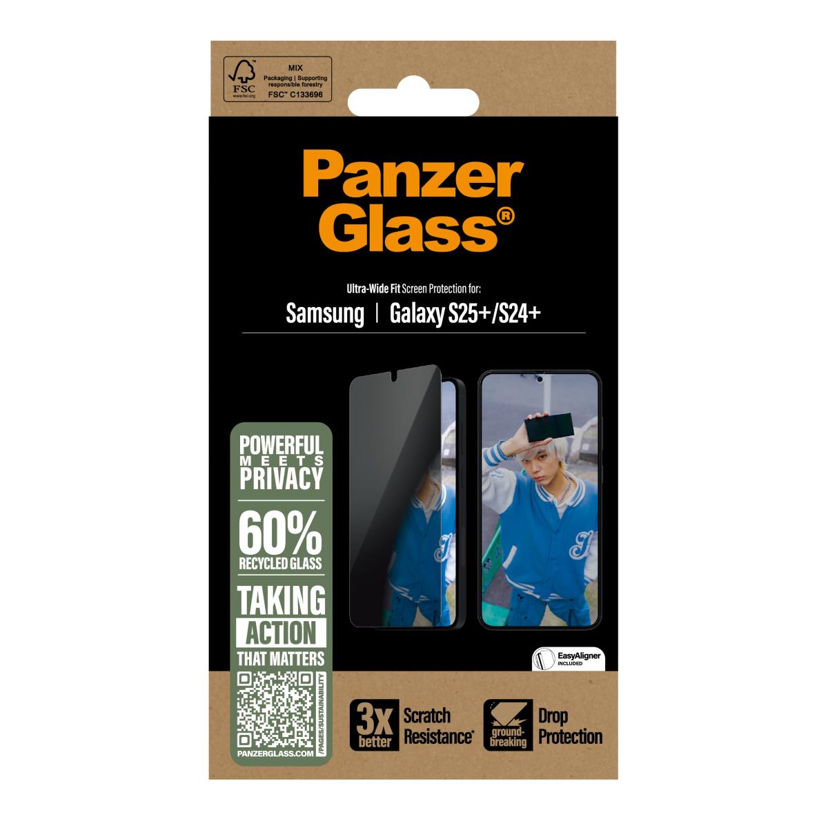 Privacy Screen Protector - Clear - For Samsung Galaxy S25 Plus