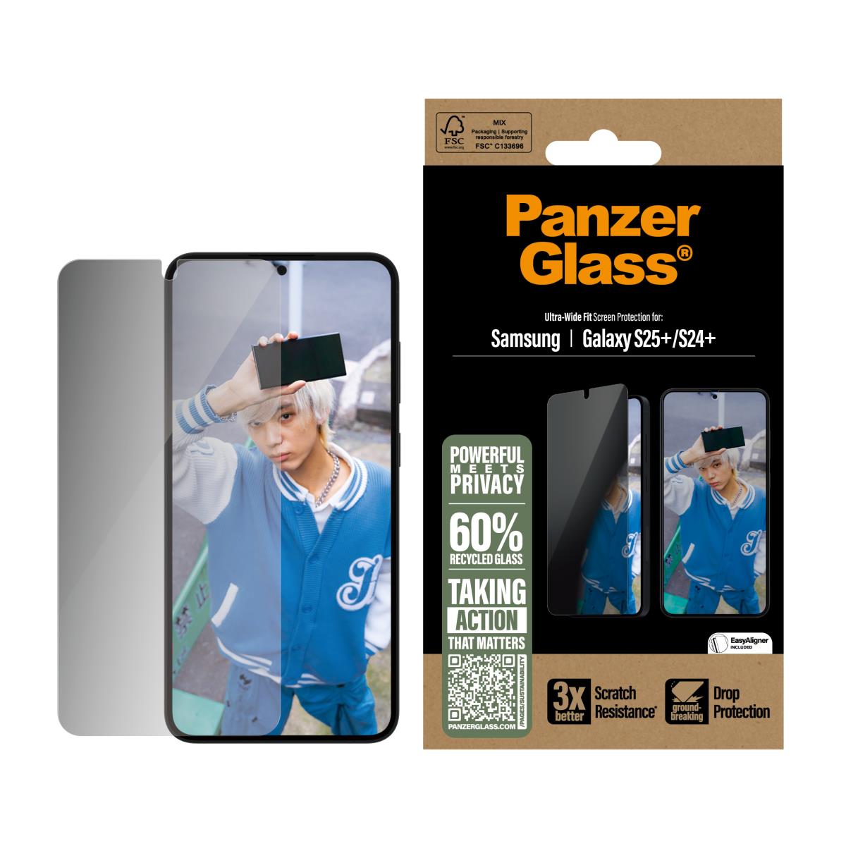 Privacy Screen Protector - Clear - For Samsung Galaxy S25 Plus