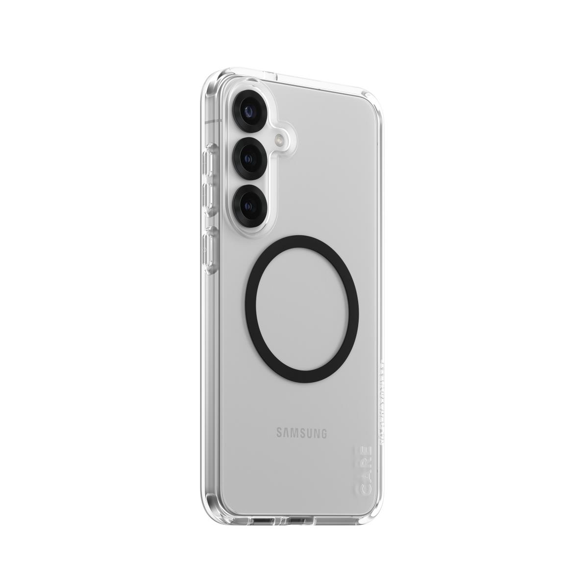 CARE by PanzerGlass Flagship Case Transparent Urban Combat with Black QI Compatible Samsung S25 Plus
