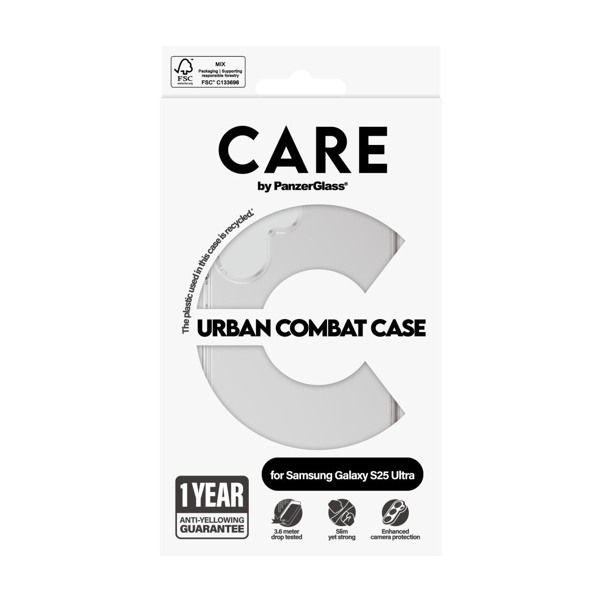 CARE by PanzerGlass Flagship Case Transparent Urban Combat with Clear Frame Samsung S25 Ultra