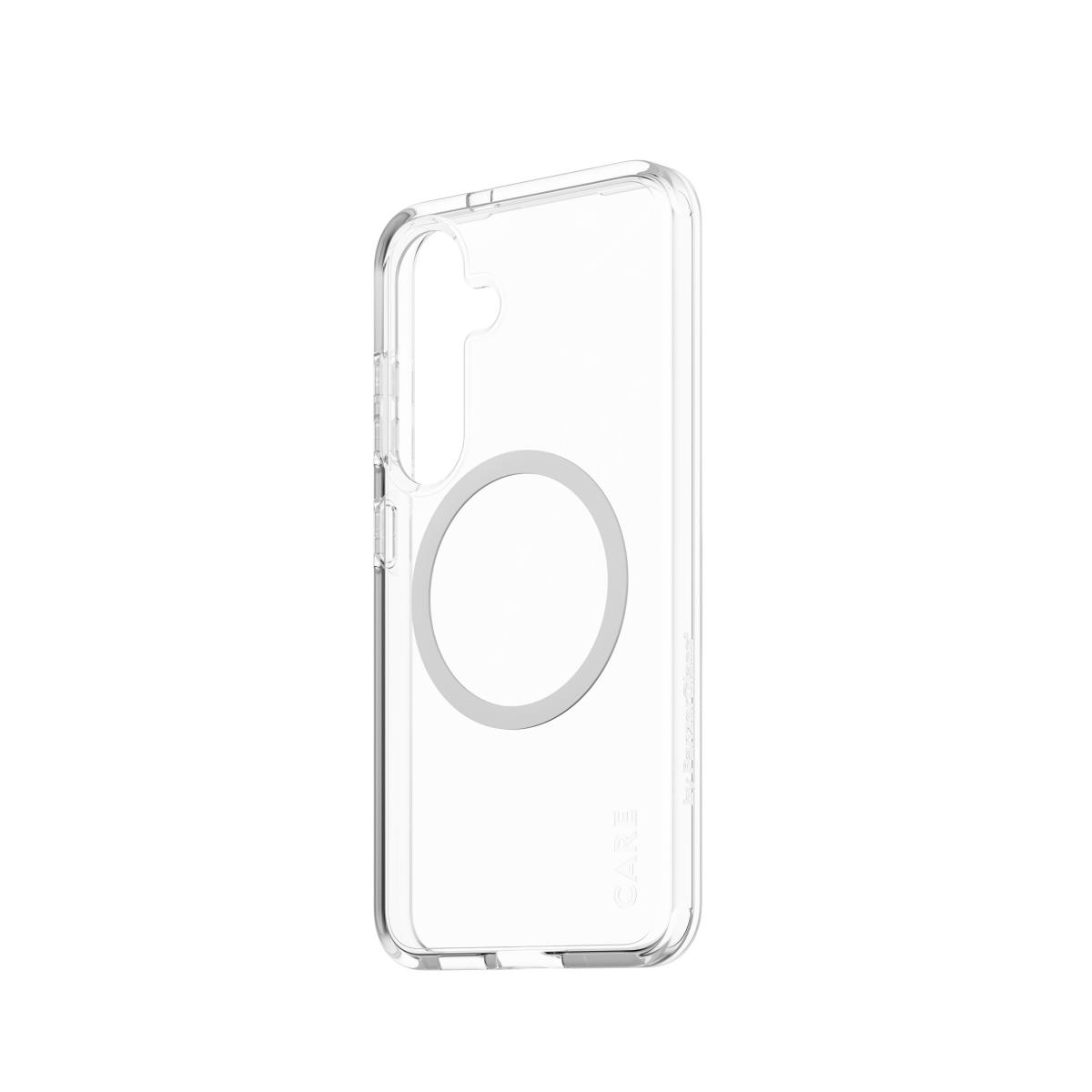 CARE by PanzerGlass Flagship Case Transparent Urban Combat with White QI Compatible Samsung S25