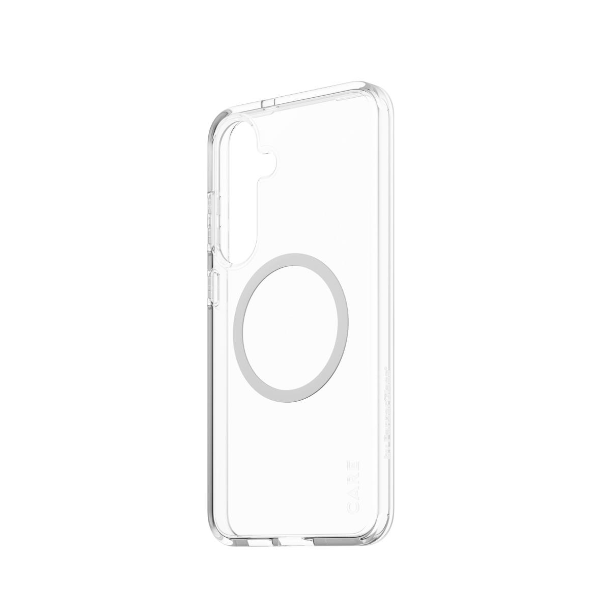CARE by PanzerGlass Flagship Case Transparent Urban Combat with White QI Compatible Samsung S25 Plus