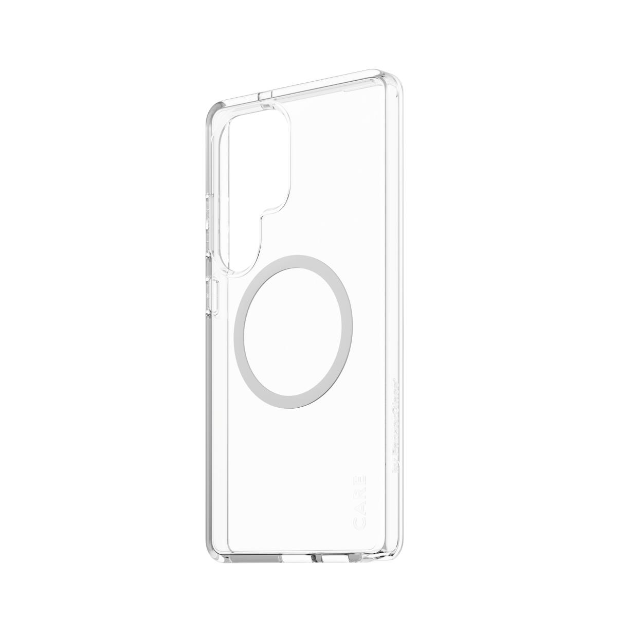 CARE by PanzerGlass Flagship Case Transparent Urban Combat with White QI Compatible Samsung S25 Ultr