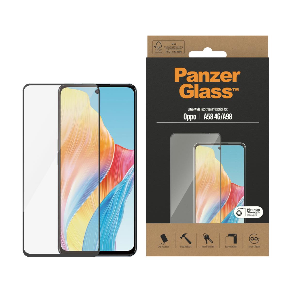 Screen Protector for Oppo A58 4G and A98 Ultra-Wide Fit