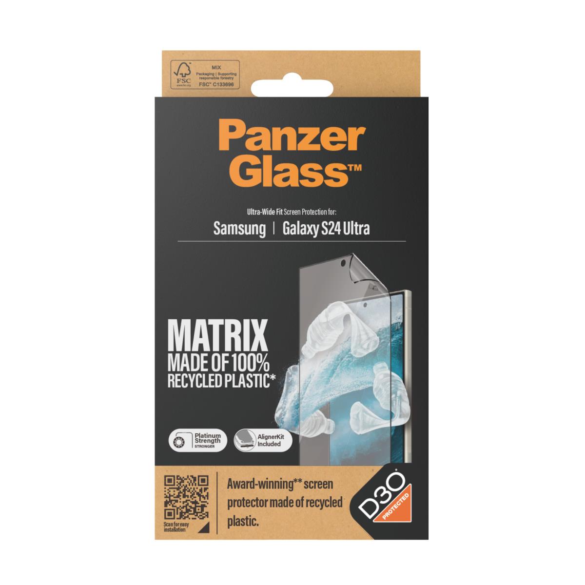 Screen Protector for amsung Galaxy S 24 Ultra rPET with D3O Ultra-Wide Fit With applicator