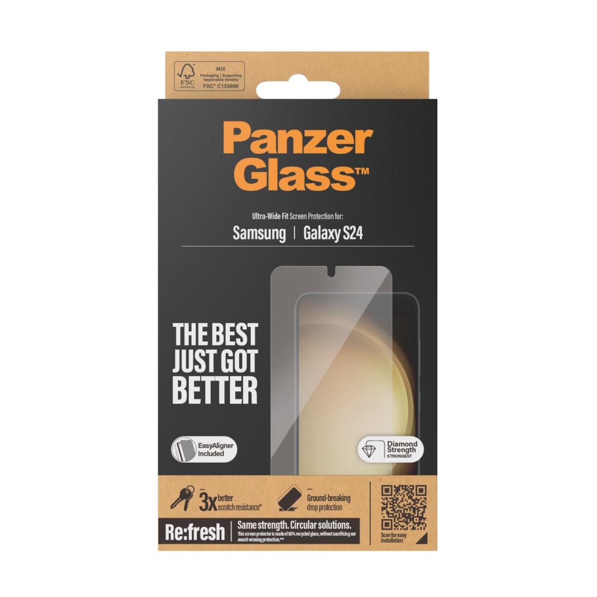 Screen Protector for Samsung Galaxy S 24 Ultra-Wide Fit With Applicator