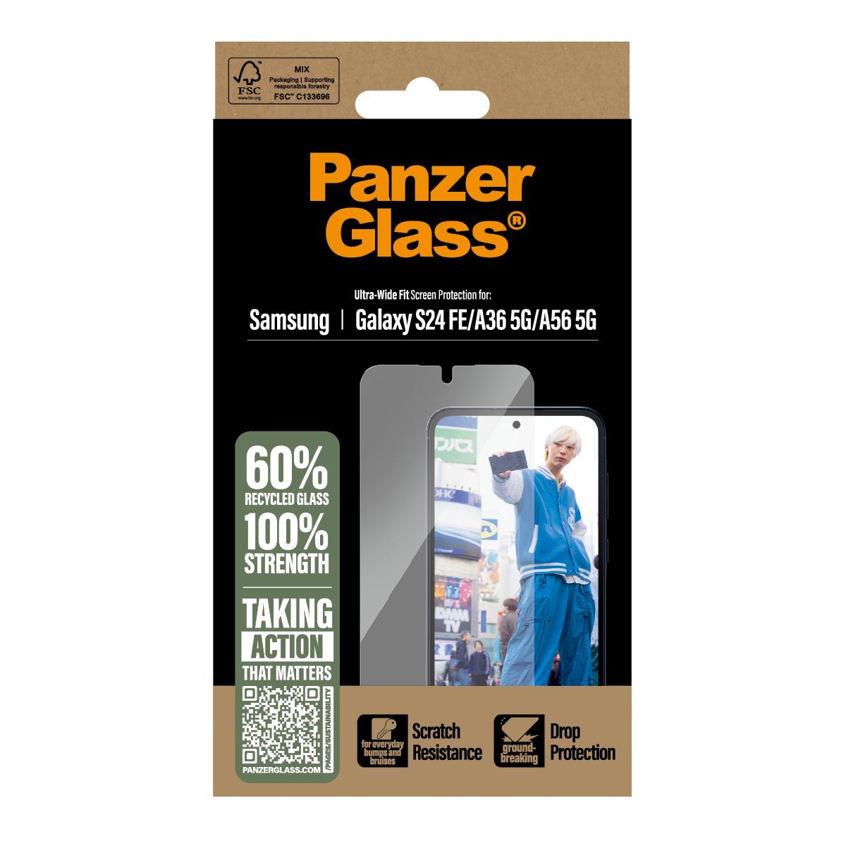 Screen Protector for Samsung Galaxy S24 FE A36 5G A56 5G Ultra-Wide Fit