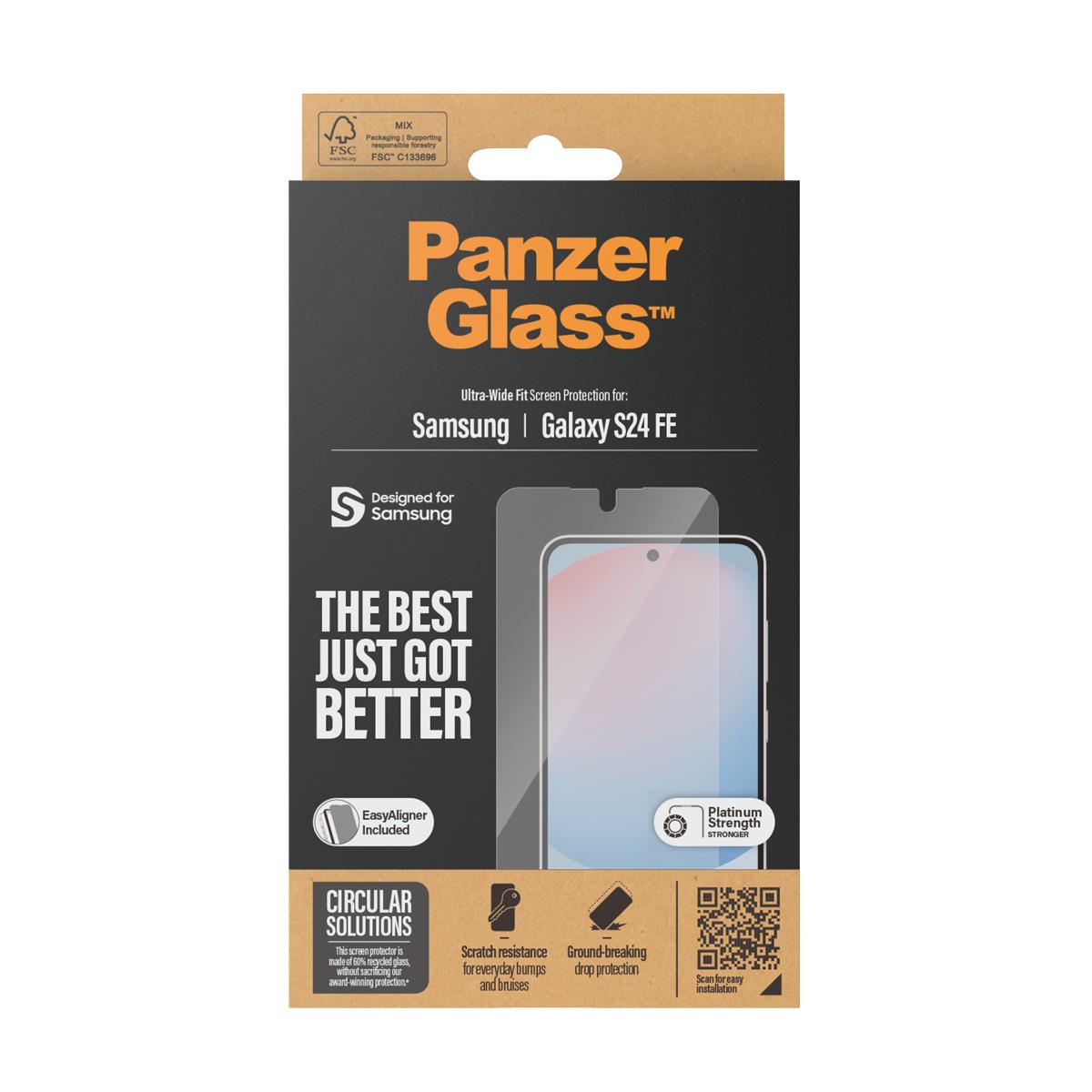 Screen Protector for Samsung Galaxy S24 FE Ultra-Wide Fit w. Aligner