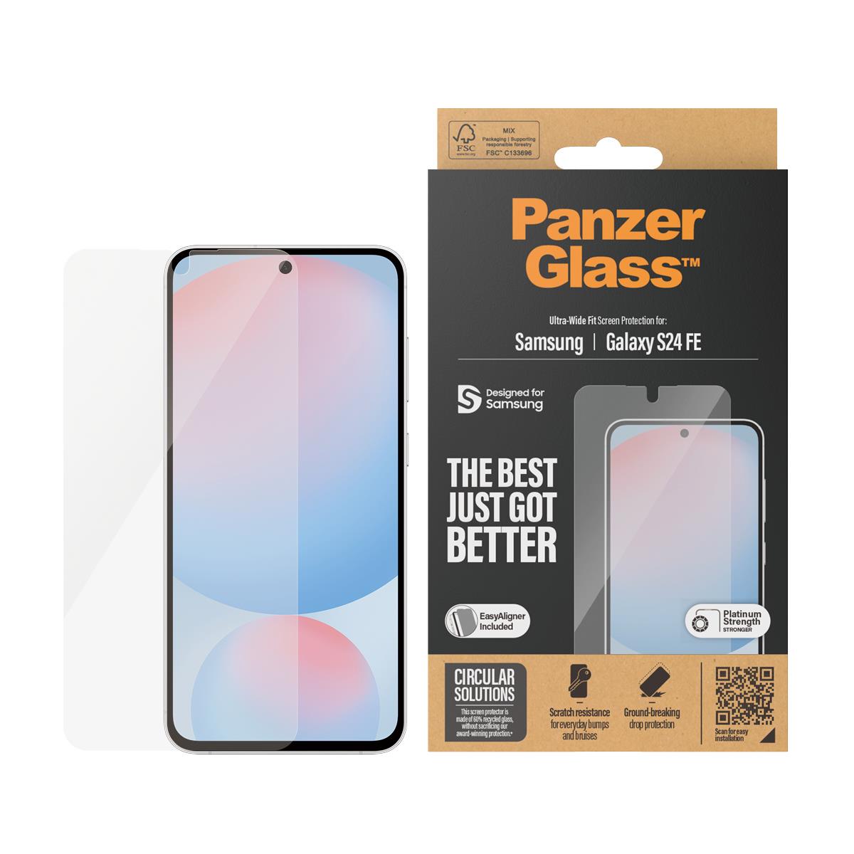 Screen Protector for Samsung Galaxy S24 FE Ultra-Wide Fit w. Aligner