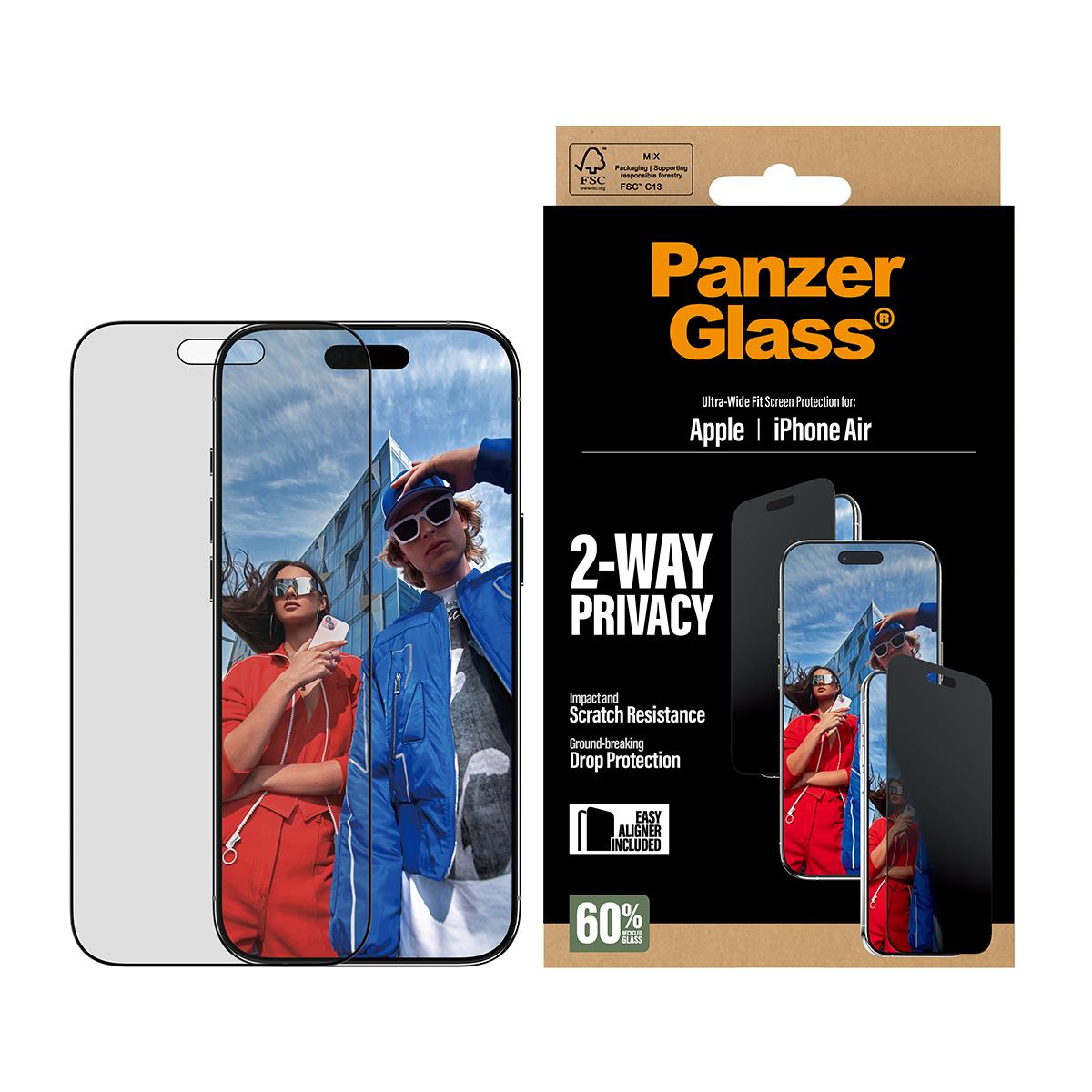 Privacy Screen Protector Ultra-Wide Fit - Clear - for iPhone 17 Air