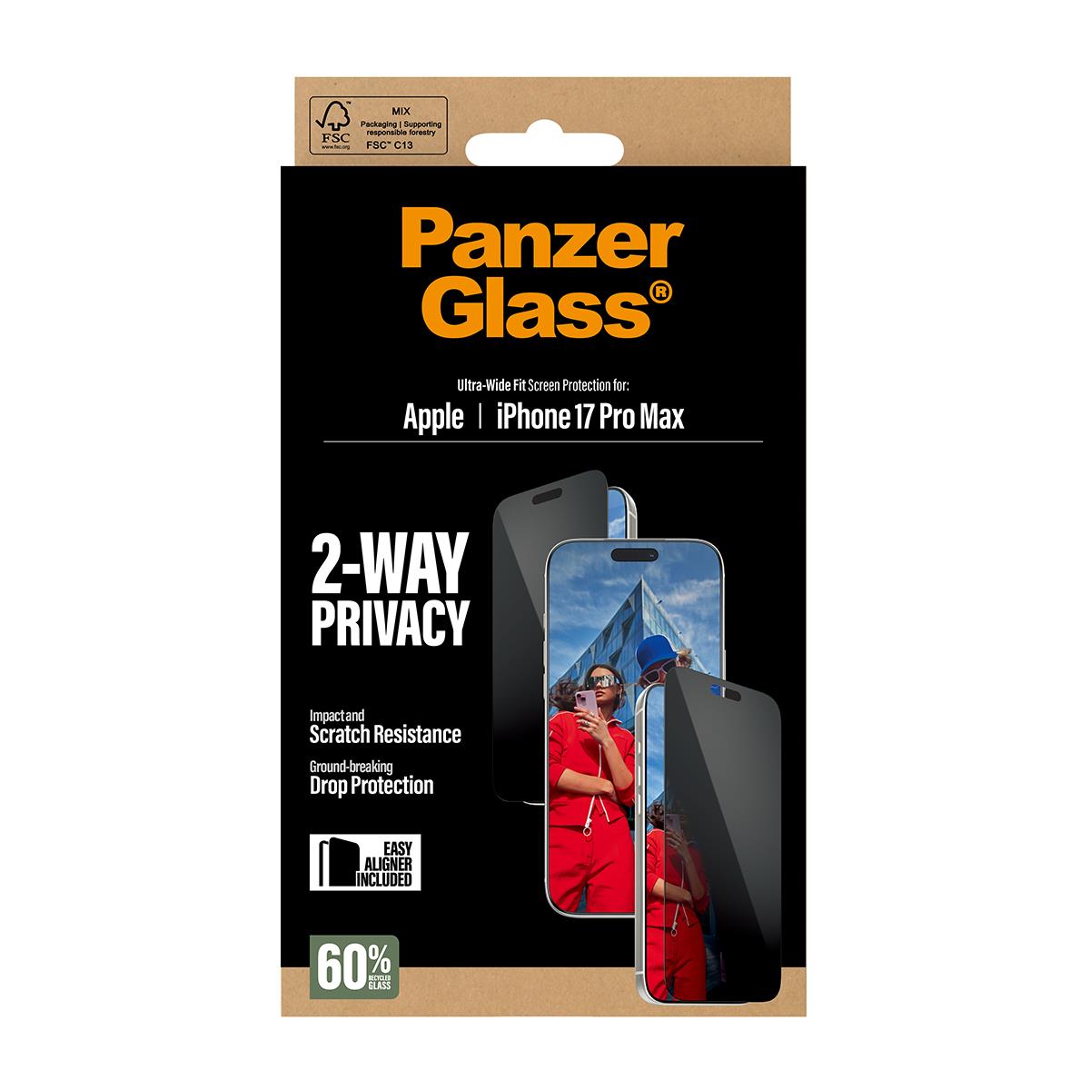 Privacy Screen Protector Ultra-Wide Fit - Clear - iPhone 17 Pro Max