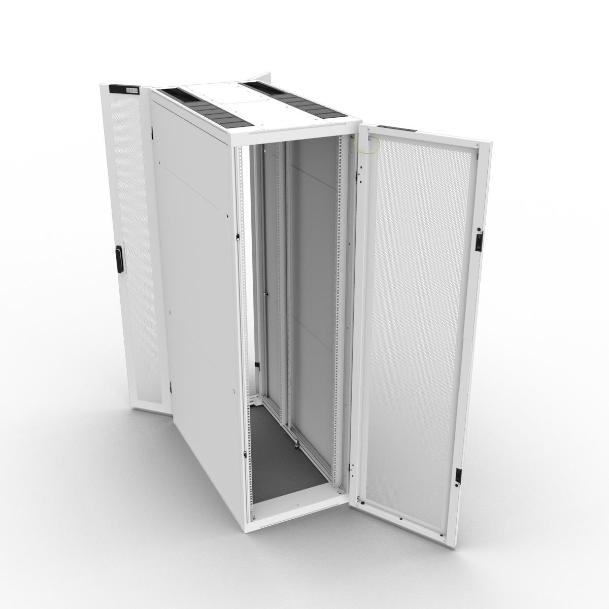 Server Cabinet W600 D1200 42u Side Panels Fd S80 Percent Rd D80 Percent White