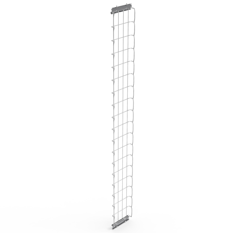 Cable Wiremesh Tray - 200mm - 47u - Zinc Blue Passivated
