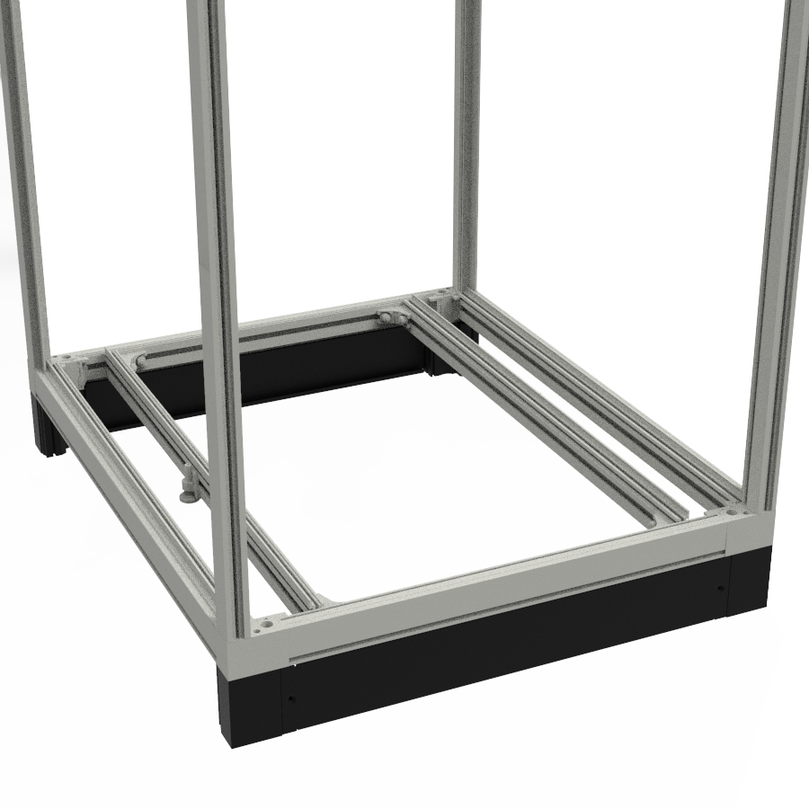 Set Of 4 Corner Extensions With 2 Blind Plinths 600 X 100mm Black