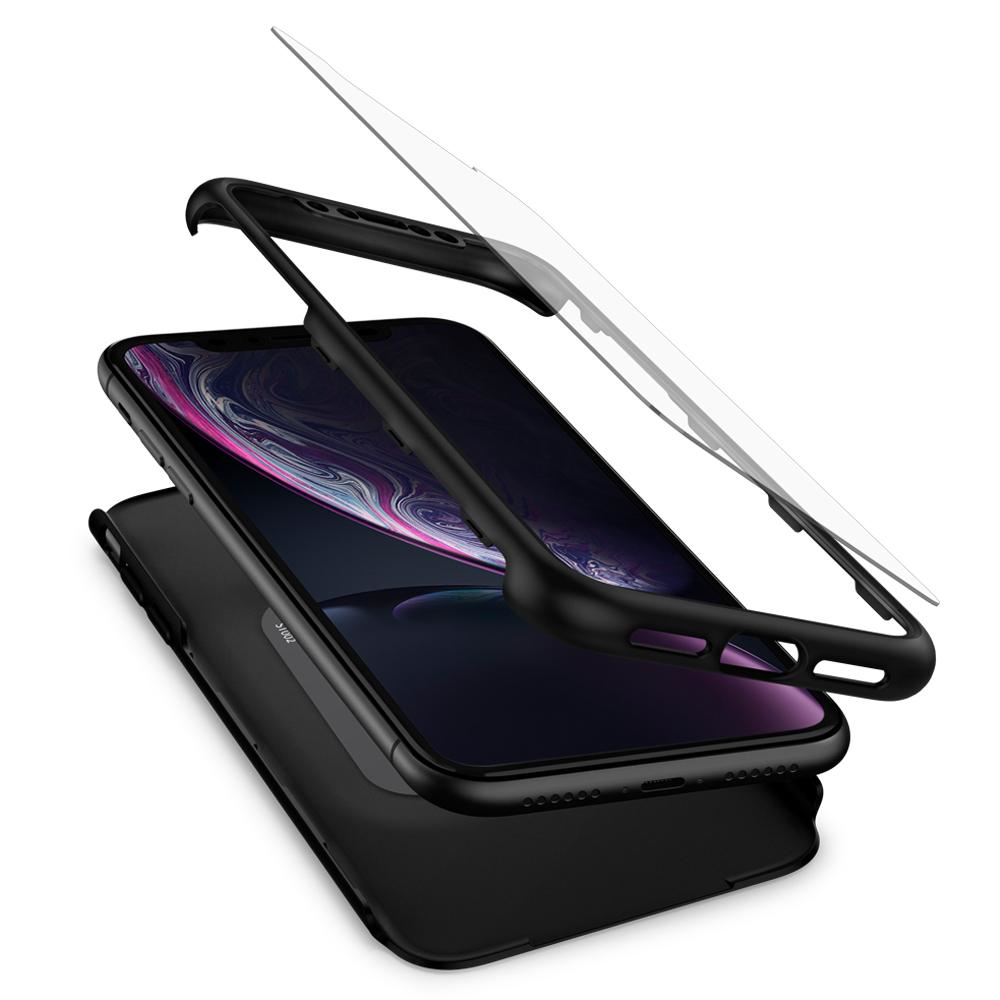 New iPhone 6.1in Case Thin Fit 360 Black (glass Screen Protector)