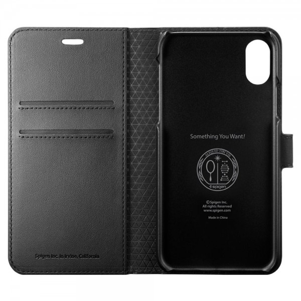 New iPhone 5.8in Case Wallet S Black (ver.2)