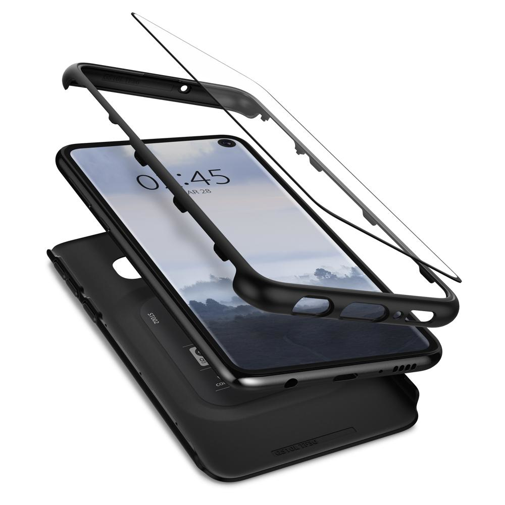 Galaxy S10e Lite Case Thin Fit 360 Black (glass Screen Protector)