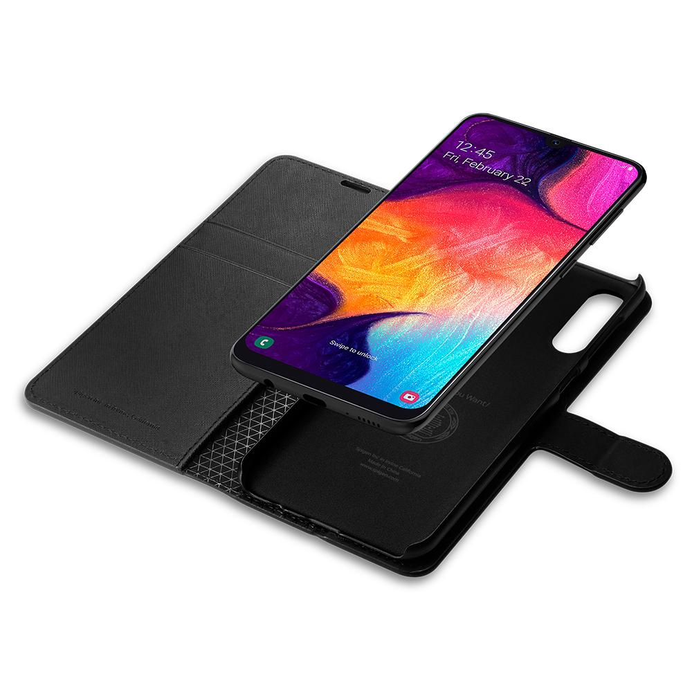 Galaxy A50 Case Wallet S Saffiano Black