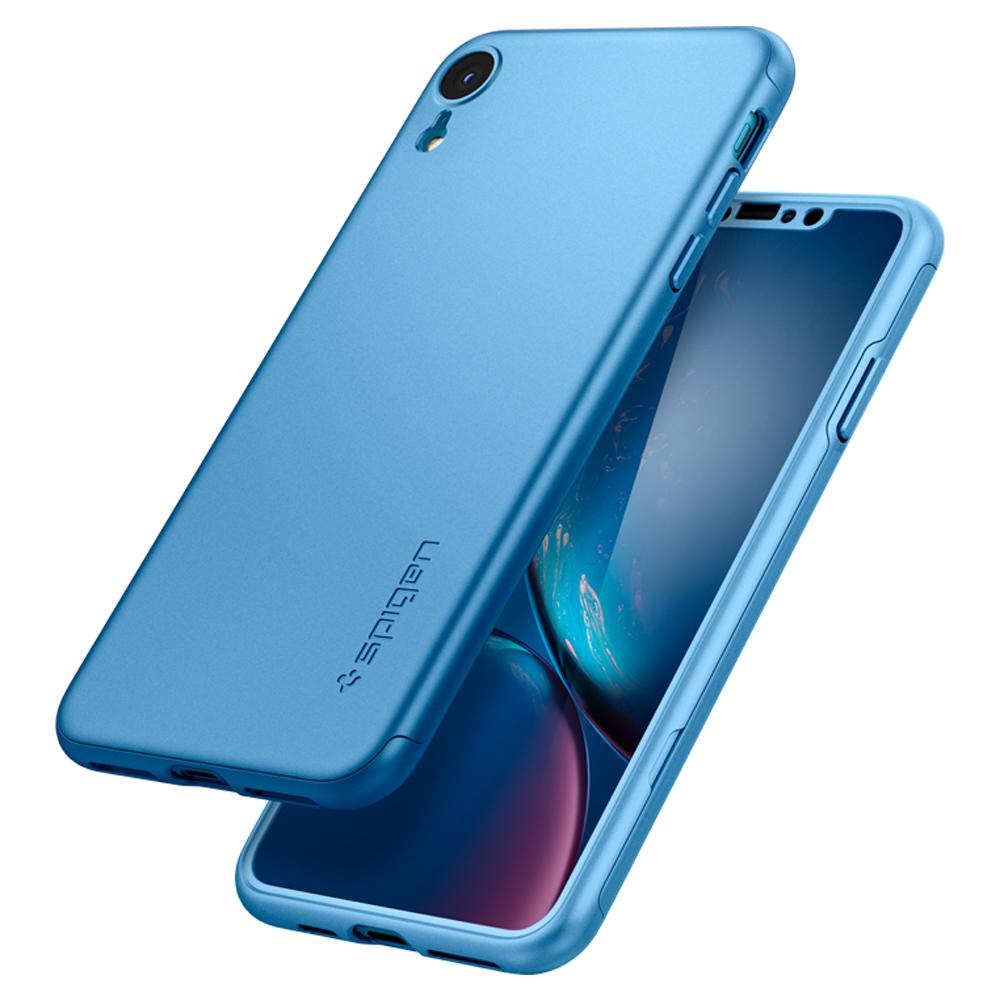 iPhone Xr Case Thin Fit 360 Blue Glass Screen Protector