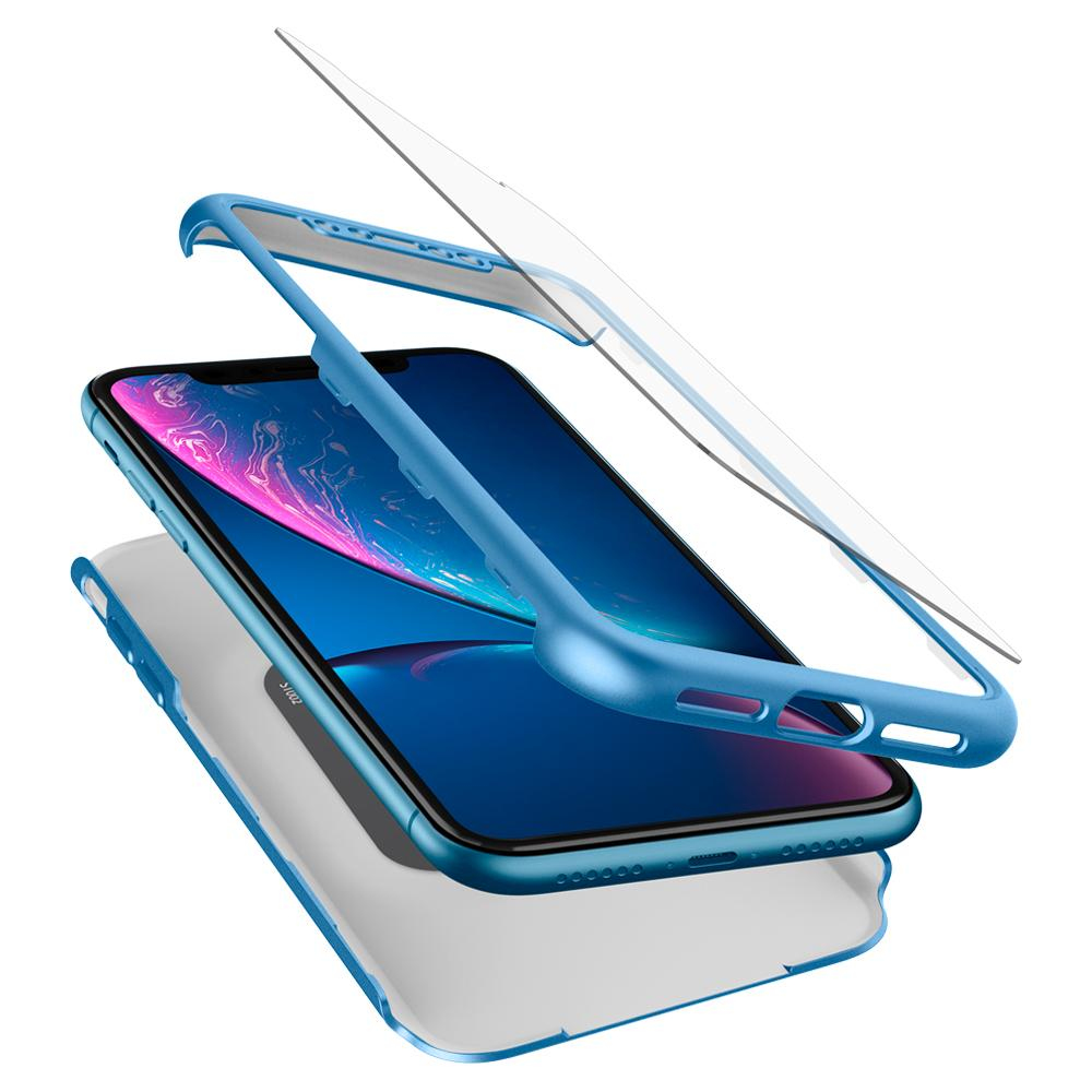 iPhone Xr Case Thin Fit 360 Blue Glass Screen Protector