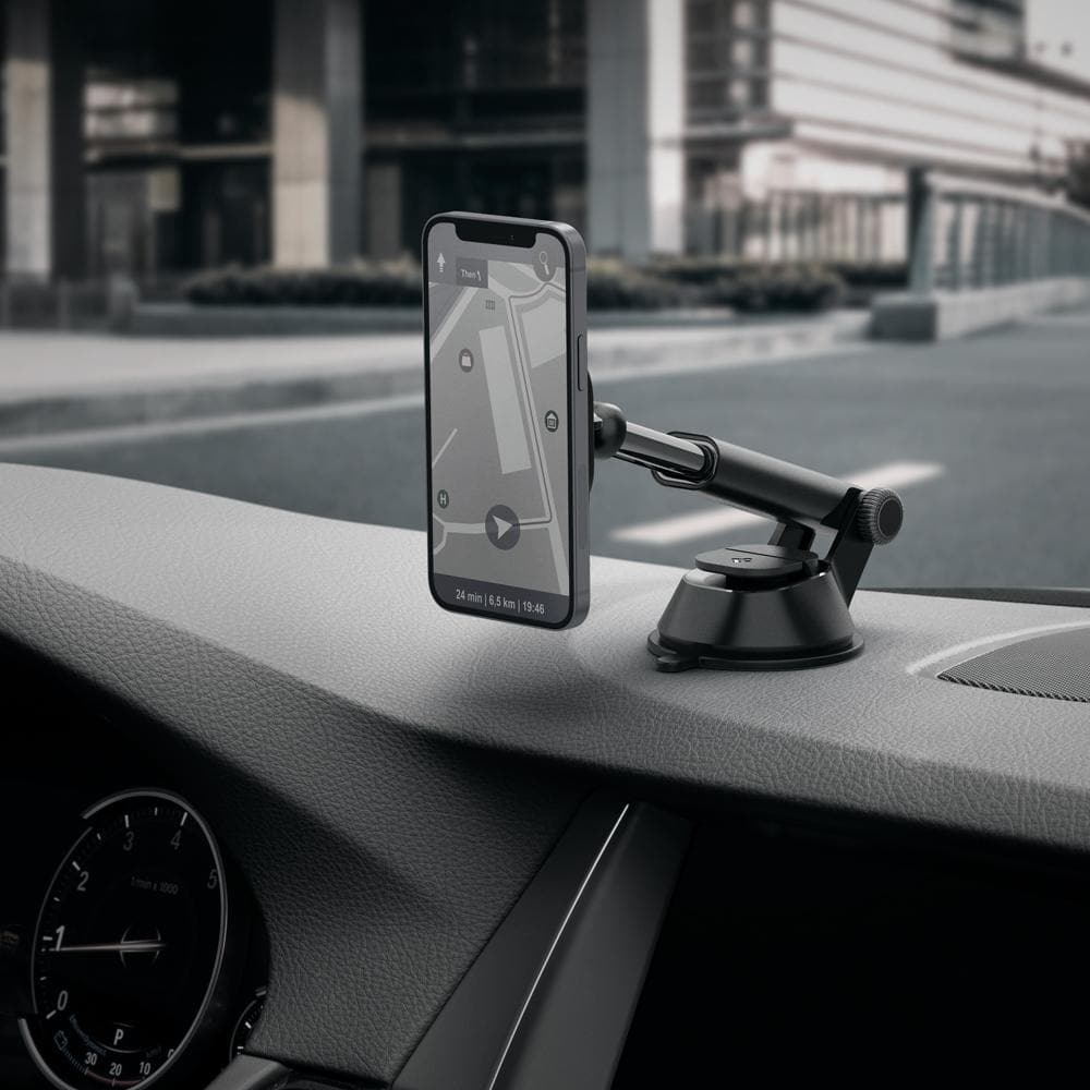 Car Mount Holder (iPhone 12 Dashboard/Windshield One Tap) Black ITS35