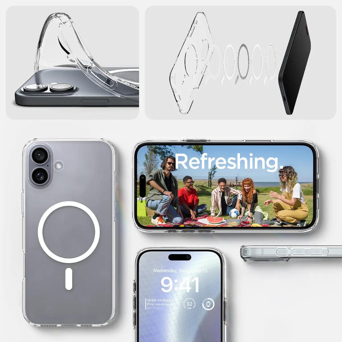 iPhone 16 Plus Case Liquid Crystal MagFit Crystal Clear