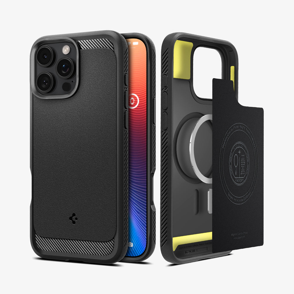 iPhone 16 Pro Case Rugged Armor MagFit Matte Black