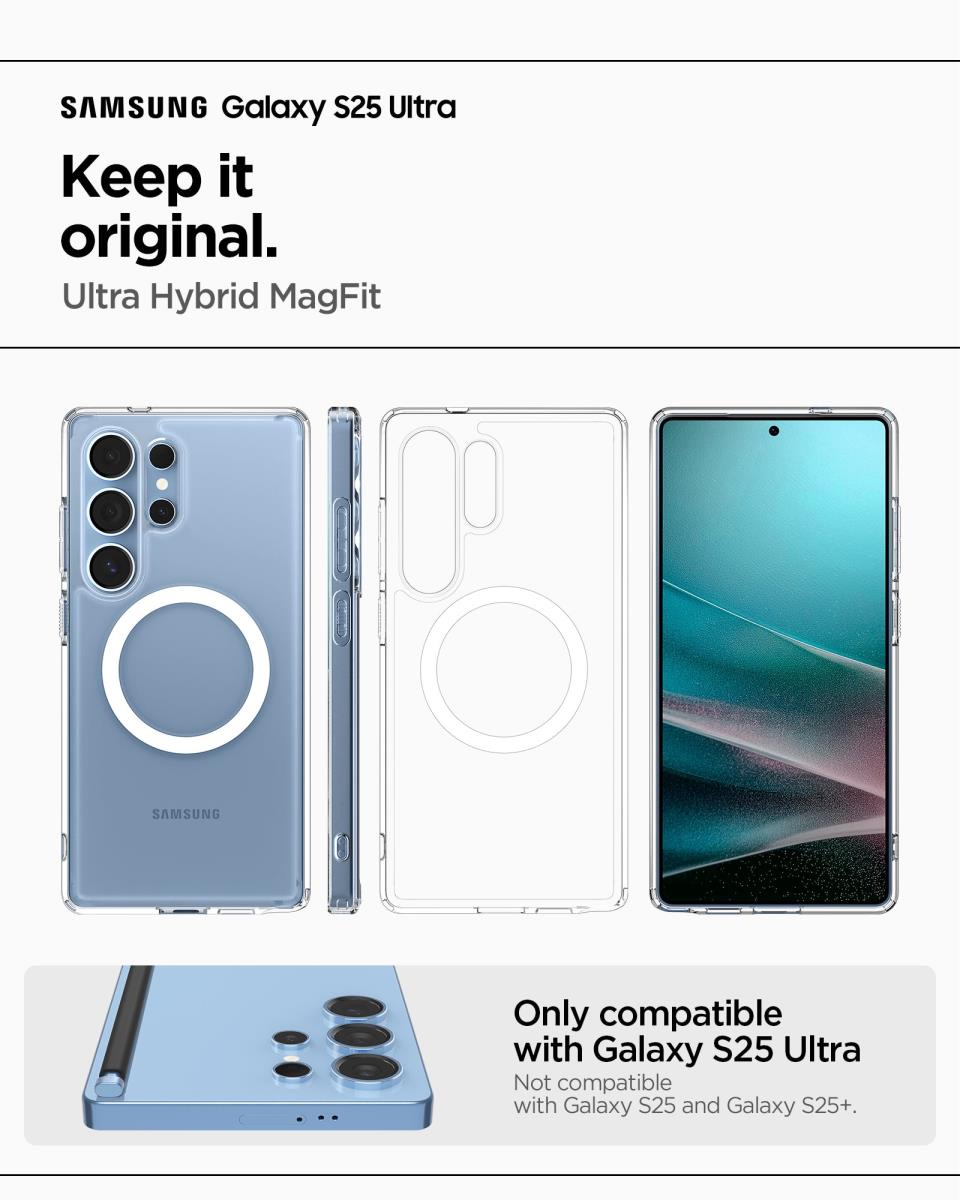 Galaxy S25 Ultra Crystal Hybrid MagFit Clear White