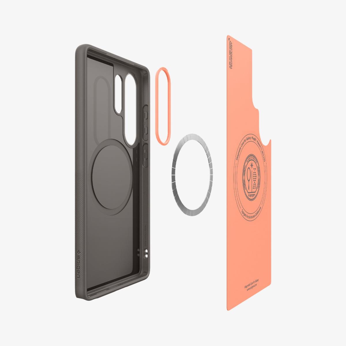 Galaxy S25 Ultra Nano Pop MagFit Case Papaya Gray