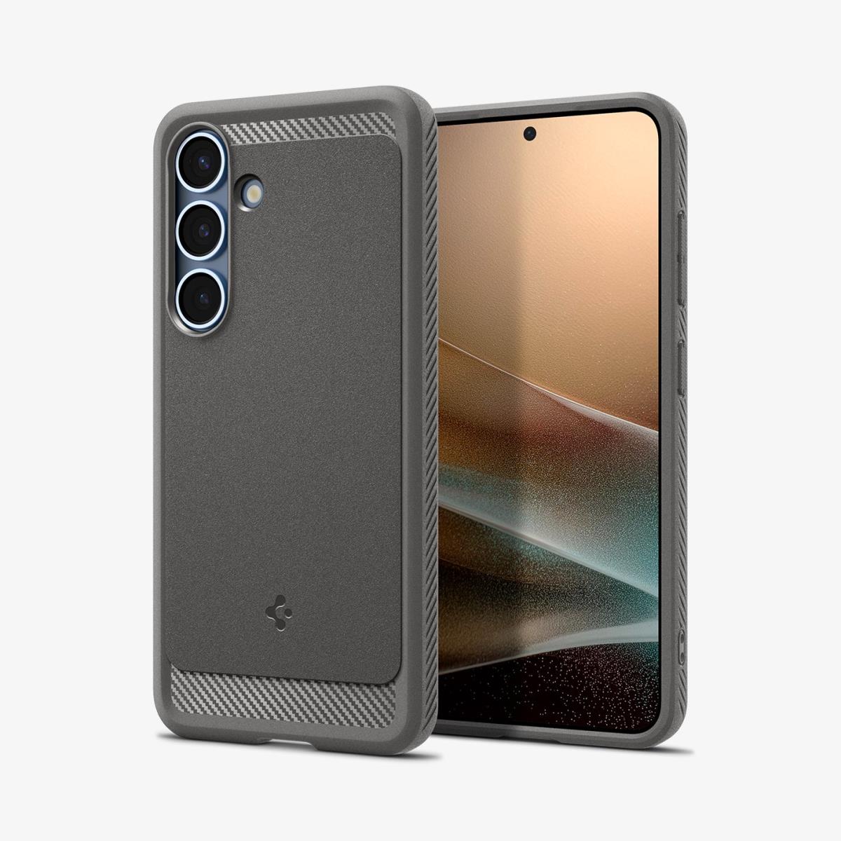 Galaxy S25 Case Rugged Armor MagFit Marble Gray