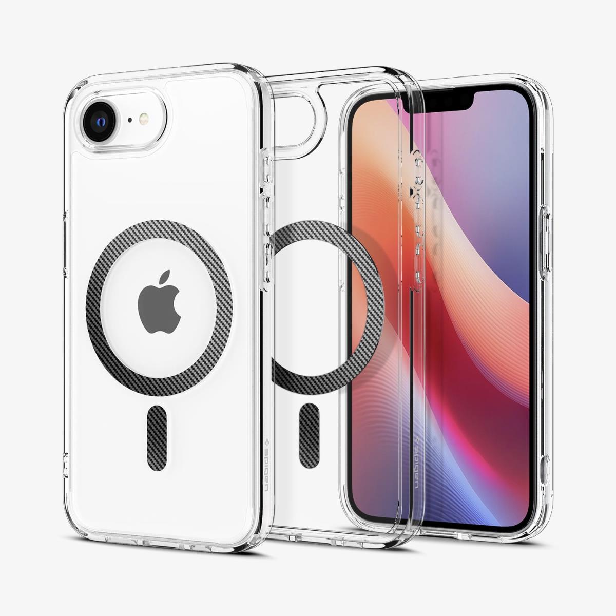 iPhone 16e Ultra Hybrid Case MagFit Clear Carbon Fiber