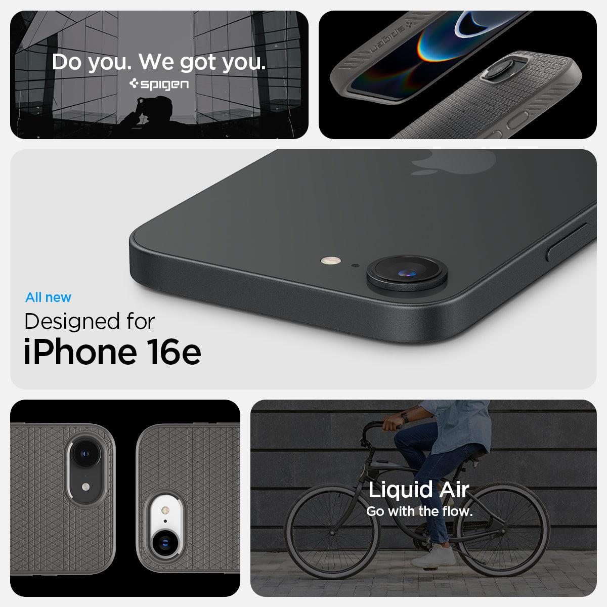 iPhone 16e Case Liquid Air Marble Gray
