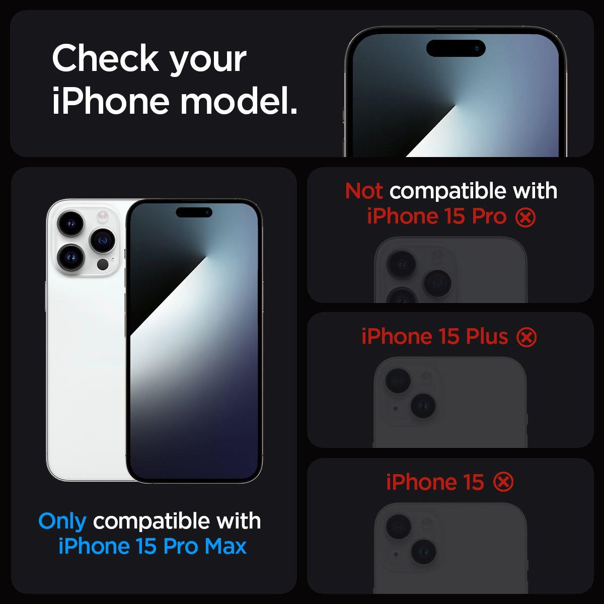 Screen Protector For iPhone 15 Pro Max 6.7in Glas.tR EZ Fit HD FC Black 1P