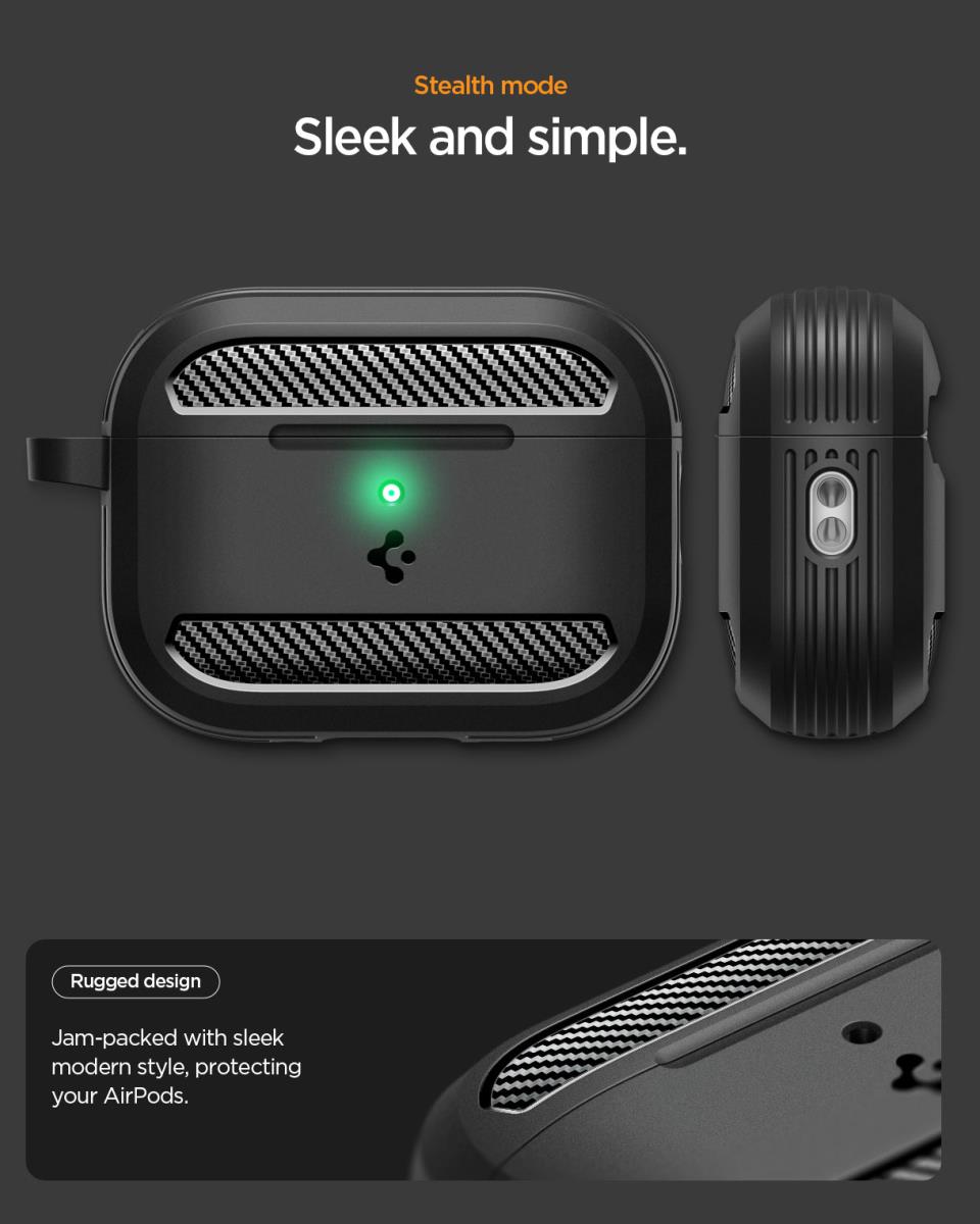 AirPods Pro (3nd Gen) Case Rugged Armor Matte Black