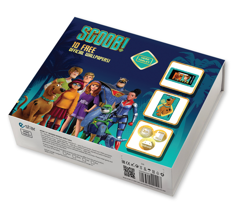 Hero Tablet Scooby Doo - 7in - Quad Core - 16GB - 2GB - 0.3mpixel 2400mah - Android 10 Go
