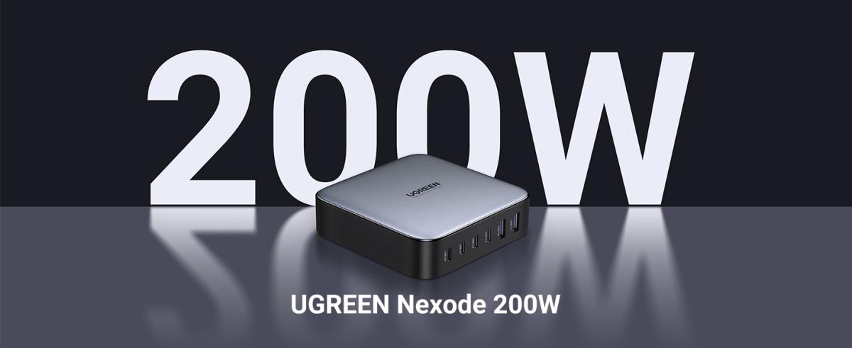 Nexode 200w USB C Wall Charger - 6 Ports