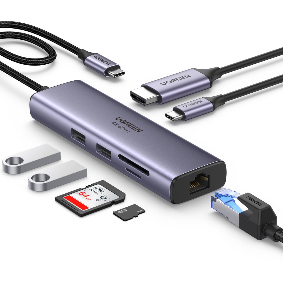 7-in-1 4K HDMI USB C Hub