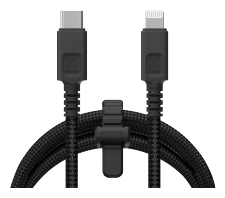 Travel Cable - USB-c - Lightning - 1.5m - Black