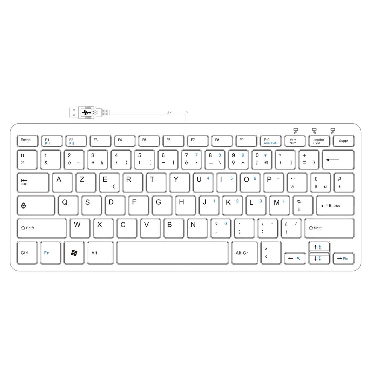 Compact Keyboard - White - Azerty French