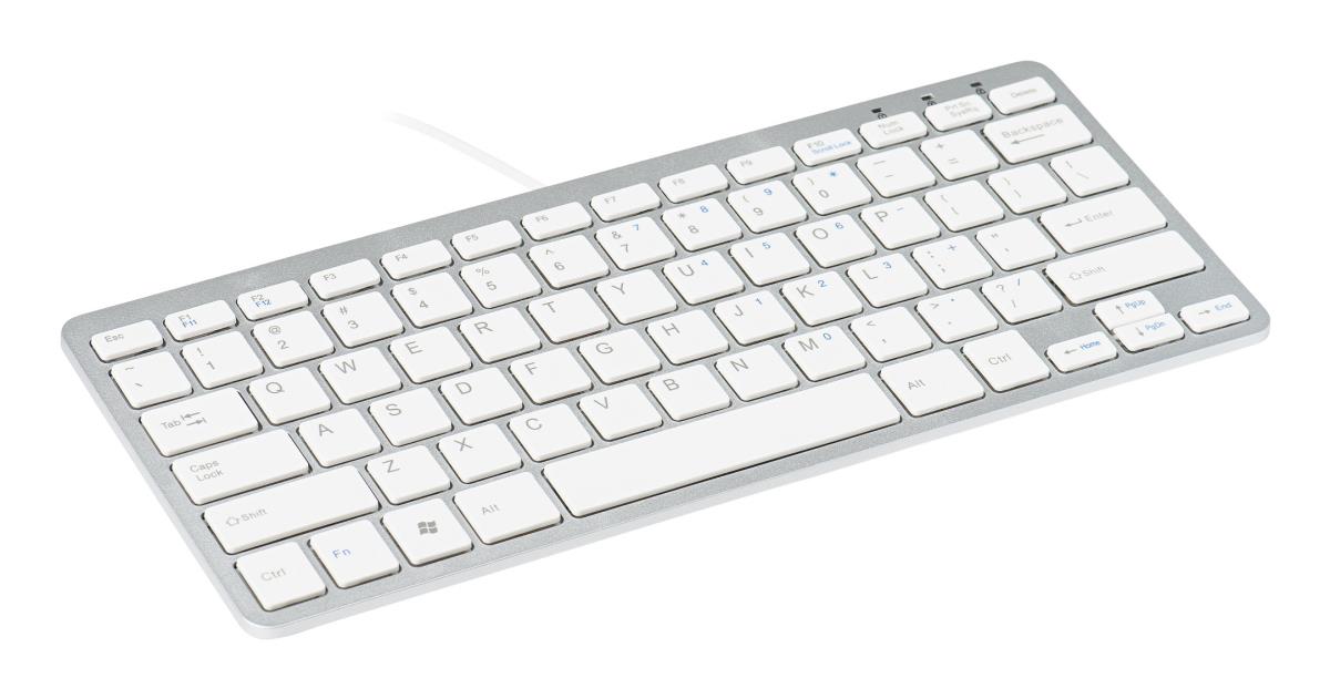 Compact Keyboard - White/ Silver - Qwerty Us