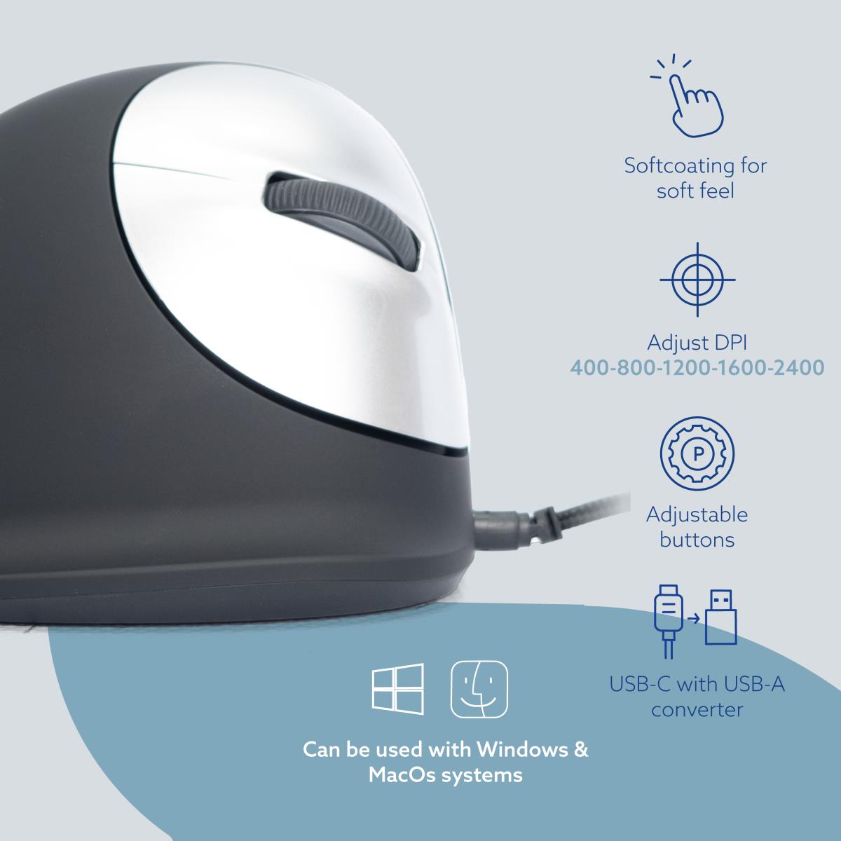 He Ergonomic Mouse L Right Wired