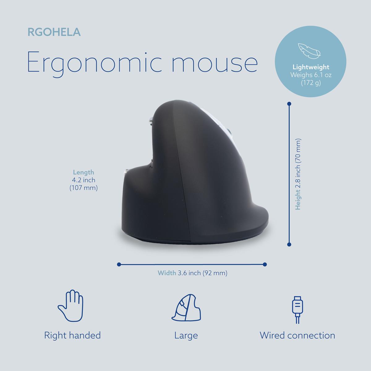 He Ergonomic Mouse L Right Wired