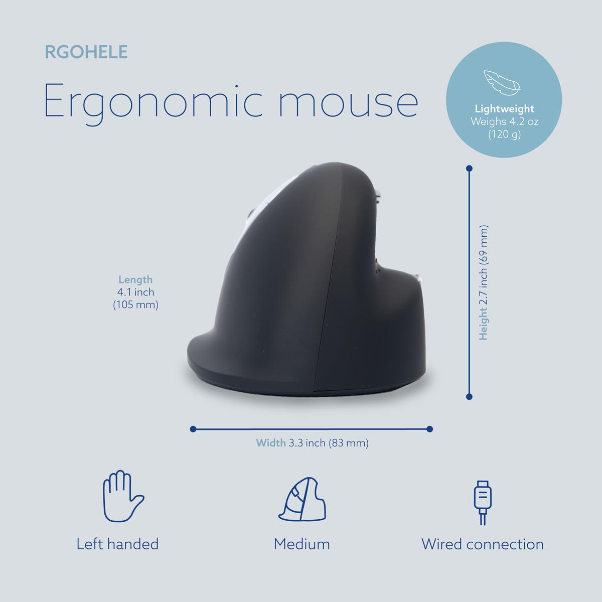 He Ergonomic Mouse M Left Wired