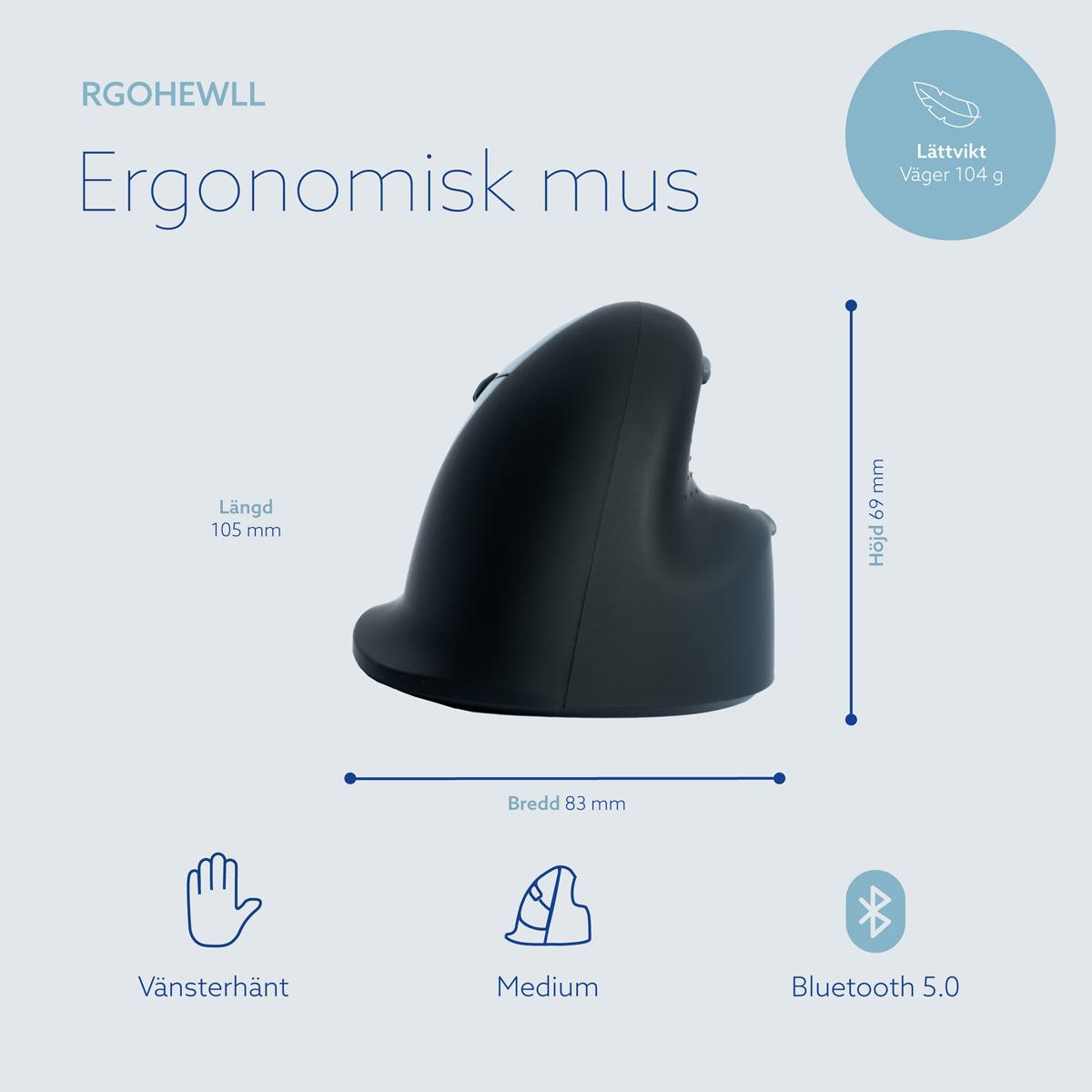 He Ergonomic Mouse M Left Wireless