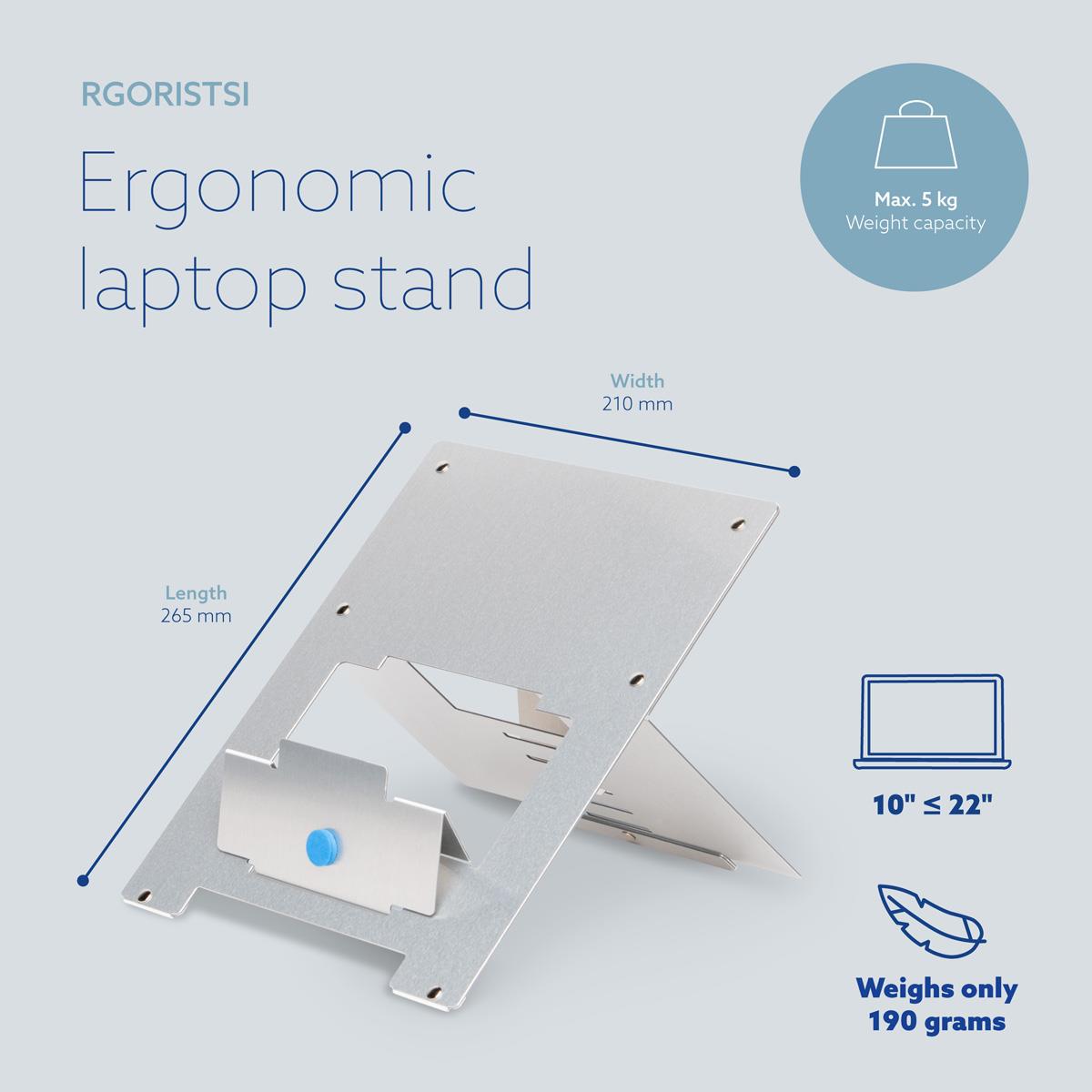 Riser Laptop Stand Flexible/ Adjustable Silver