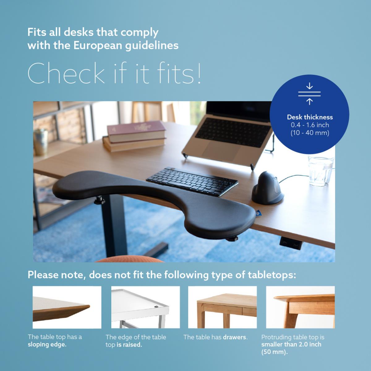 Ergonomic Armrest Bracket And Clamp Black